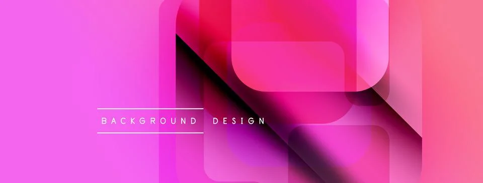 Abstract pink design features overlapping rectangles, gradients. Modern 스톡 일러스트