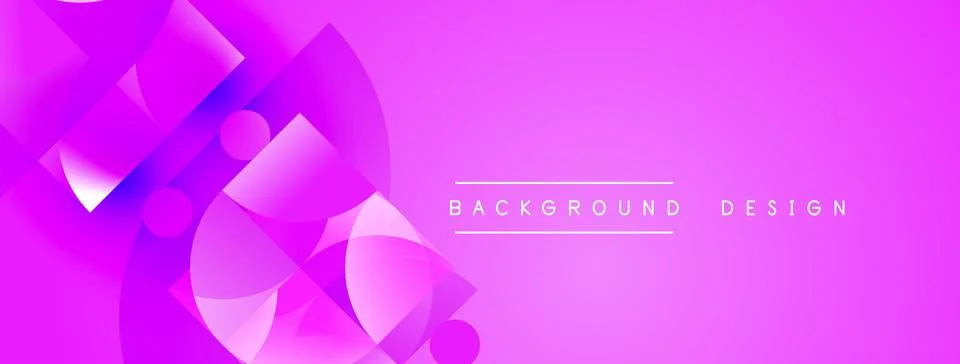Abstract pink design features overlapping geometric shapes. Gradient colors Illustrazione stock