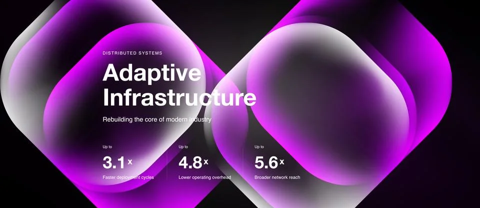Abstract pink design features text promoting adaptive infrastructure. Numbers Stock Illustration