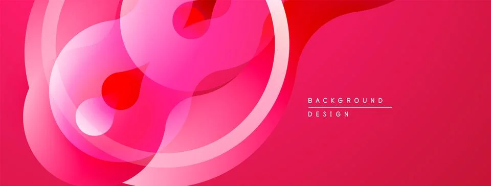 Abstract pink design. Overlapping circles create dynamic visual effect. Smooth イラスト素材