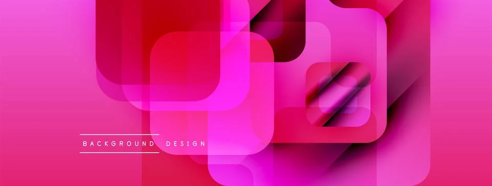 Abstract pink design. Overlapping rectangles create modern visual effect. Illustrazione stock