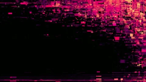 Abstract pink digital glitch background with black center, hand drawn stop .. Stock Footage 342045015