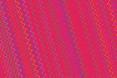 Abstract pink digital pattern with colorful zigzag lines Stock Illustration