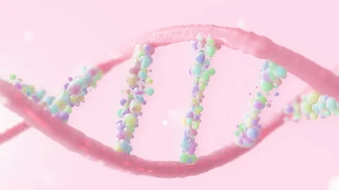 Abstract Pink DNA. Designed in pastel tone.  Video stock 199736894