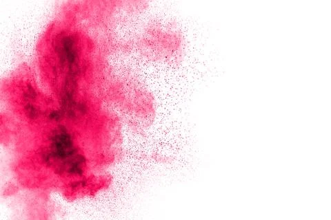 Abstract pink dust explosion. Stock Photos