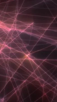 Abstract pink electric web of glowing lines and nodes on dark background, s.. Illustrazione stock