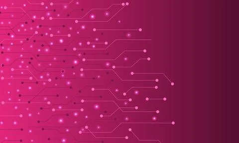 Abstract pink electronic circuit technology background Illustrazione stock