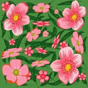 Abstract pink flowers. Stock Illustration