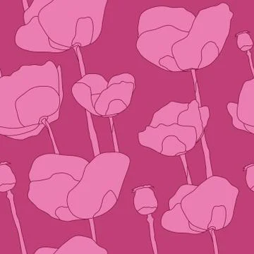 Abstract pink flowers seamless pattern Stockillustratie