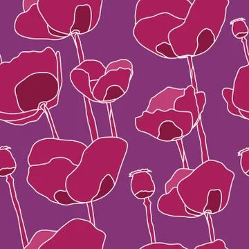 Abstract pink flowers seamless pattern Stockillustratie