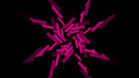 Abstract Pink Fractal Forms Pulsating with Light on Black Background Cinema.. Stock Footage 343422782
