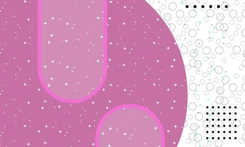 Abstract Pink Geometric Background With Circles, Dots and Plus Sign Pattern.. Illustrazione stock