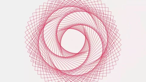 Abstract pink geometric pattern rotating on white background loopable motio.. Video stock 342784500