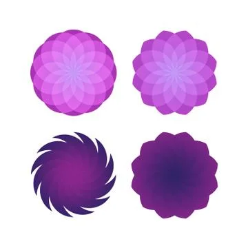 Abstract pink geometric set logo template design Stock Illustration