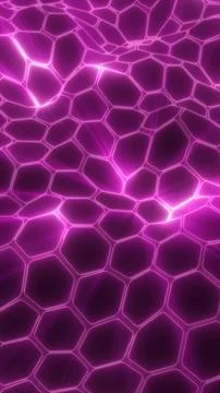 Abstract pink glowing honeycomb pattern with soft luminous edges Foto stock