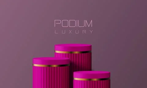 Abstract pink gold podium empty room 3d shape design for product display Stock Illustration