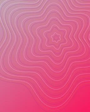 Abstract Pink Gradient Background Featuring White Wavy Topographic Lines an.. イラスト素材