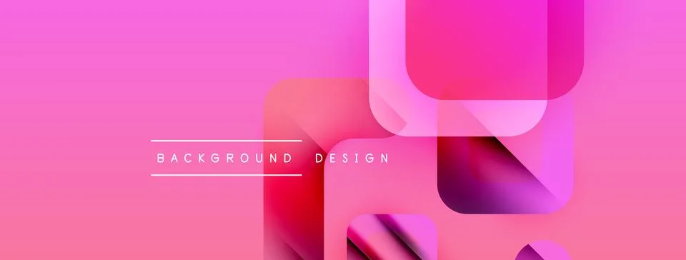 Abstract pink gradient background. Overlapping squares create modern design. Stock Illustration