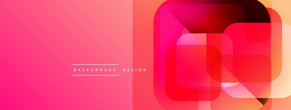 Abstract pink gradient background. Overlapping squares create modern design. Stock Illustration