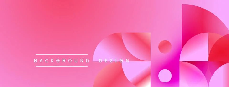 Abstract pink gradient background. Overlapping circles create dynamic visual Stock Illustration
