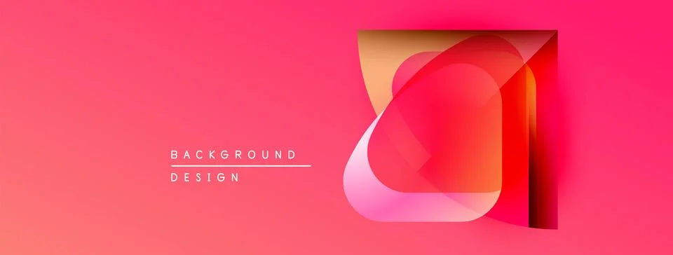 Abstract pink gradient design. Geometric shapes overlap creating modern visual Stock Illustration