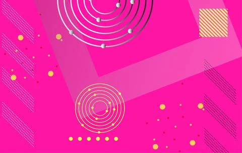 Abstract pink gradient geometric elements ,circles and lines design for web.. 스톡 일러스트