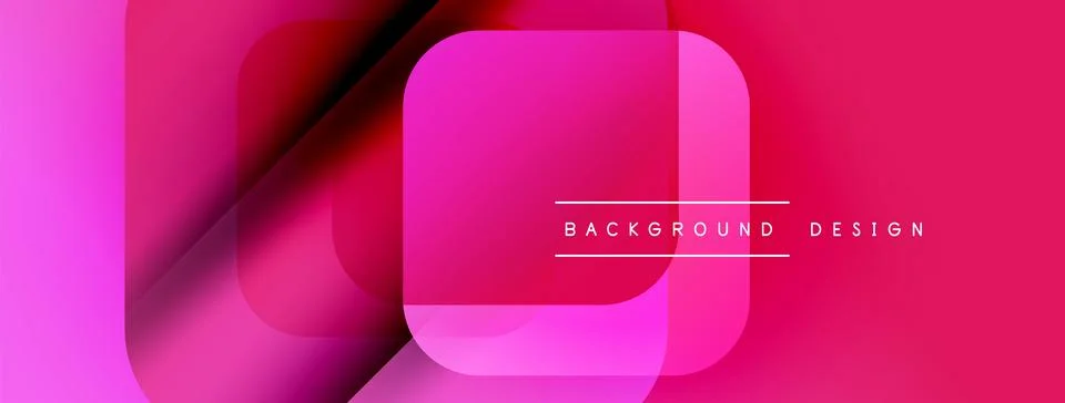 Abstract pink gradient layers create dynamic composition. Modern design elements Stock Illustration