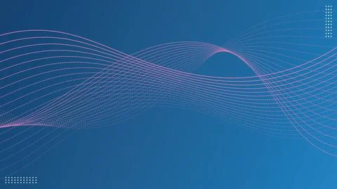 Abstract pink gradient lines waves isolated on blue background. Vector illu.. Stock Illustration