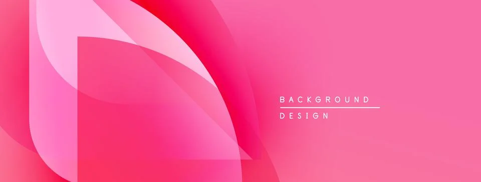 Abstract pink gradient shapes overlap. Modern design suggests dynamic flow, Illustrazione stock