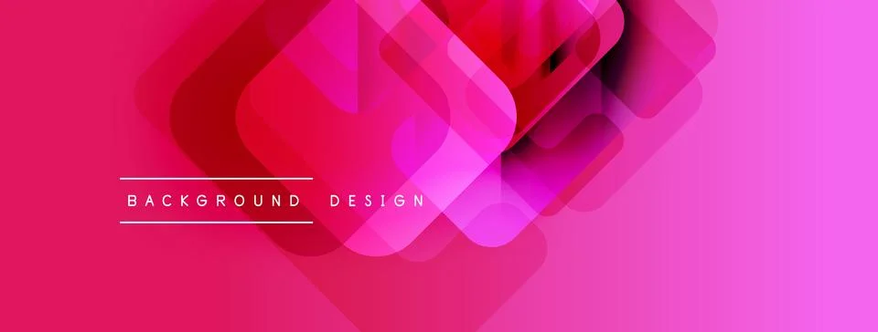 Abstract pink gradient shapes overlap. Modern design elements create dynamic Illustrazione stock