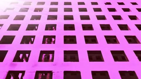 Abstract Pink Grid Architecture Facade Stock Photos
