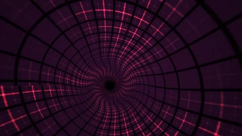 Abstract Pink Grid Tunnel Vortex Motion Background. Stock Footage 334504220