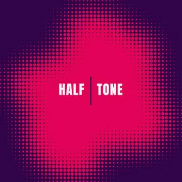 Abstract pink halftone effect texture on purple background with space for you Stock Illustration