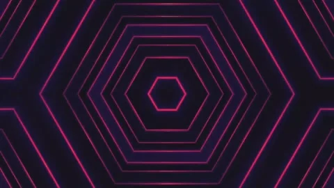 Abstract pink hexagon shape lights blinking Stock Footage 260178731