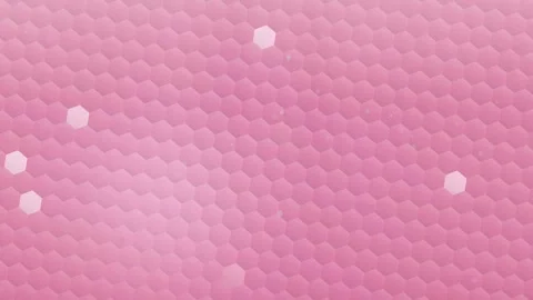 Abstract Pink Honeycomb Pattern with Floating Hexagonal Bokeh Particles Stock Footage 345804203