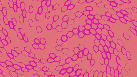 Abstract pink honeycomb pattern with purple geometric shapes Illustrazione stock
