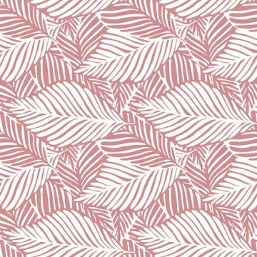 Abstract pink jungle seamless pattern. Exotic plant. Stock Illustration