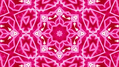 Abstract Pink Kaleidoscope Patterns. 4K Geometric Animation Background Stock Footage 139810889