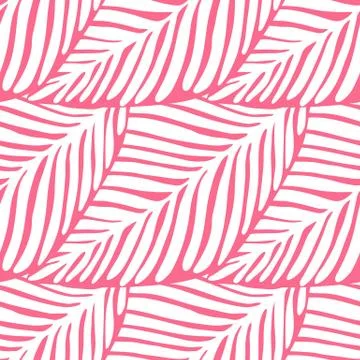 Abstract pink leaf seamless pattern. Exotic plant. Tropical pattern Stock Illustration