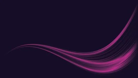 Abstract pink light dynamic wave motion on purple background graphic illust.. Stock Illustration