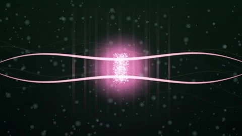 Abstract pink light forms an oval shape against a dark, speckled background Video stock 326998053