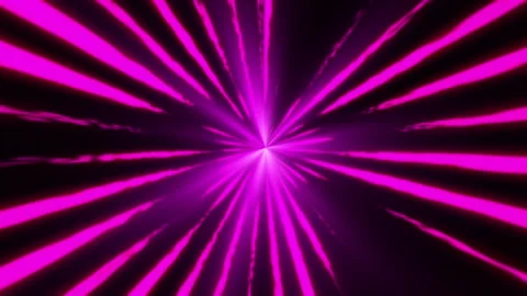Abstract pink light rays fan out from the center of a dark background Stock Footage 332911789