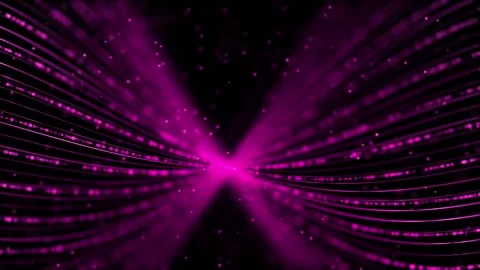 Abstract pink lines background with glowing light trails motion footage Stock Footage 327570012