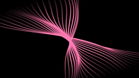Abstract Pink Lines Flowing Against Black Background Stock Footage 323717877