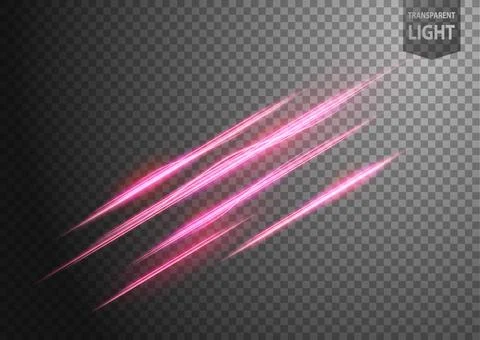 Abstract Pink Lines of Light with A Transparent Background, Isolated and Ea.. 스톡 일러스트