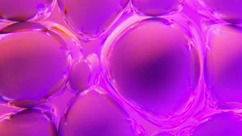 Abstract pink liquid cells pulsating. Video stock 335734910
