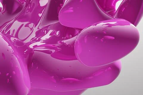 Abstract pink liquid drops splashing on a white background - illustration, co 스톡 일러스트