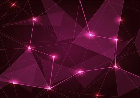 Abstract pink low poly triangle background Stock Illustration