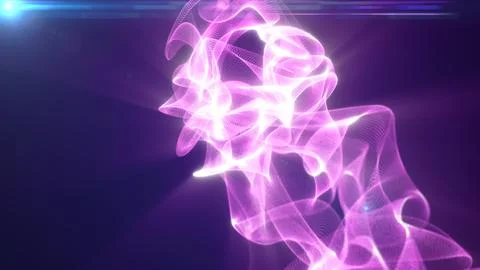 Abstract pink luminous mesh wave with glowing energy strands, soft lens fla.. Stock Illustration