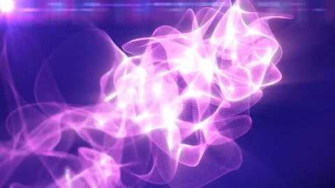 Abstract pink luminous mesh wave with glowing energy strands, soft lens fla.. Stock Illustration